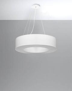 Závěsné svítidlo Saturno, 1x bílé textilní stínítko, (bílý plast), (fi 70 cm)