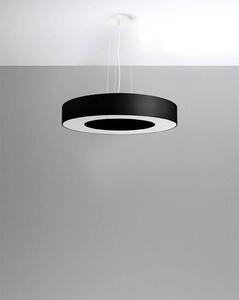 Závěsné svítidlo Saturno Slim, 1x černé textilní stínítko, (bílý plast), (fi 50 cm)