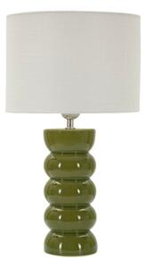 Bílá/zelená keramická stolní lampa s textilním stínidlem (výška 46 cm) Torr – Mauro Ferretti
