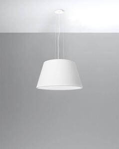 Závěsné svítidlo Cono, 1x bílé textilní stínítko, (bílý plast), (fi 45 cm)