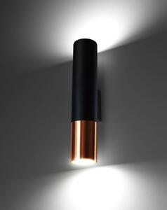 Nástěnné svítidlo Loopez, 1x černé kovové stínítko, c