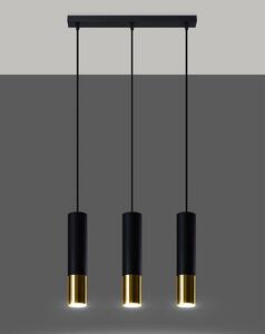 Sollux Lighting Závěsná lampa - Loopez 3L - černá/zlatá