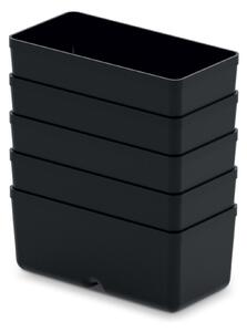 Prosperplast Sada úložných boxů 5 ks UNITEX 11 x 5,5 x 13,2 cm černá