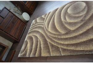 Kusový koberec Shaggy SPACE 3D B217 světle hnědá velikost 80x150 cm | krásné koberce cz