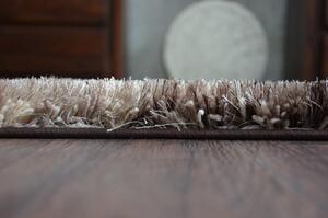 Kusový koberec Shaggy SPACE 3D B315 hnědý velikost 80x150 cm | krásné koberce cz
