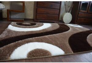 Kusový koberec Shaggy SPACE 3D B314 světle hnědá velikost 80x150 cm | krásné koberce cz
