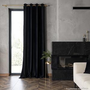 Zatemňovací kusový závěs s kroužky - černý 250 x 140