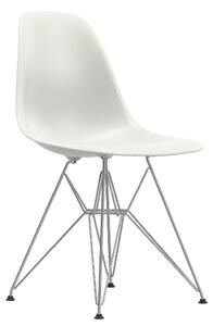 Vitra designové židle DSR - skořepina bílá, podnož chromová