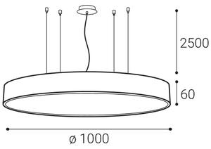 Led2 Závěsné LED svítidlo MONO SLIM P-Z ø 100 cm, CCT 2700/4000K, 115W Barva: Černá, Teplota světla: 2700K/3000K/4000K, Stmívání, řízení: TRIAC