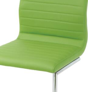 Autronic HC-038-1 GRN - Jídelní židle chrom / koženka zelená