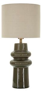 Khaki/krémová keramická stolní lampa s textilním stínidlem (výška 64,5 cm) Harmony – Mauro Ferretti