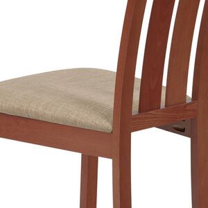 Autronic BC-2602 TR3 - Jídelní židle, masiv buk, barva třešeň, látkový béžový potah