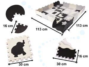 Pěnové puzzle pro děti černá a bílá - 36ks KX6268