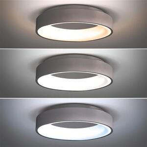 WO768-G LED stropní světlo kulaté Treviso, 48W, 2880lm, stmívatelné, dálk. ovládání, šedá