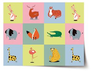 Sablio Plakát Zvířátka ze Zoo - 60x40 cm