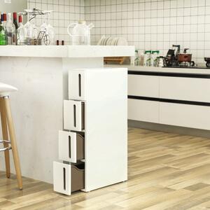 Kuchyňský skladovací regál se čtyřmi policemi Bílý CLARITY