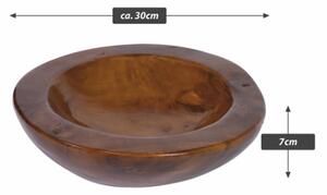 Dekorativní teaková mísa Ø 30 cm, hnědá