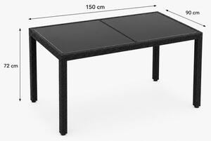 Zahradní ratanová sestava Janina 4+1 černá