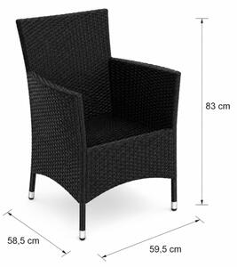 Zahradní ratanová sestava Janina 4+1 černá
