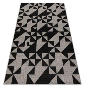 Dywany Luszczow Kusový koberec SIZAL FLOORLUX 20489 stříbrný / Černá TROJÚHELNÍK Rozměr koberce: 60 x 110 cm