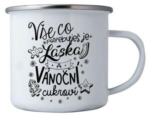 Bohemia Gifts Vánoční plechový hrnek - Láska a Vánoce, 350 ml