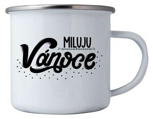 Bohemia Gifts Vánoční plechový hrnek - Miluju Vánoce, 350 ml