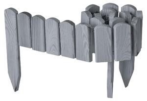 Garronda – dřevěná ohraničení záhonů, svinovací plot, zahradní plot, impregnované, flexibilní svinovací ohraničení, ohraničení trávníku Délka: 100 cm (šedá, výška: 10 cm)