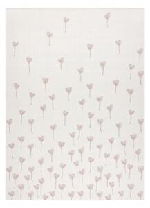Koberec FLAT 48779/526 Květiny KRÉM růžový velikost 160x230 cm | krásné koberce cz