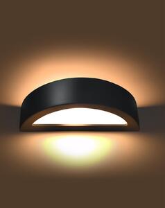 Sollux Lighting Nástěnná keramická lampa - Atena - černá