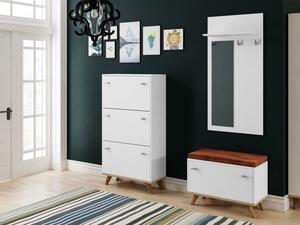 Předsíňový nábytek Tunbergia II, Barva: Bílý/dub craft zlatý + základ 17 5903211018503