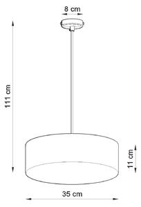 Závěsné svítidlo Arena, 1x černé plastové stínítko, (bílý plast), (fi 35 cm)