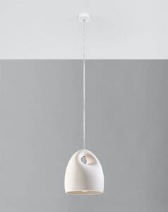 Závěsné svítidlo Bukano, 1x bílé keramické stínítko