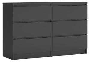 Komoda se 6 zásuvkami, antracit, 120 cm x 39 cm x 78 cm