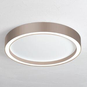 BOPP Stropní svítidlo Bopp Aura LED Ø 55 cm bílá/taupe, stmívatelný, Hnědá / rez, Obývací pokoj / jídelna, Hliník, Moderní