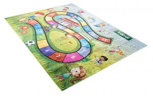 Makro Abra Dětský kusový koberec vhodný k praní BAMBINO 2317 Děti protiskluzový zelený vícebarevný Rozměr: 80x150 cm