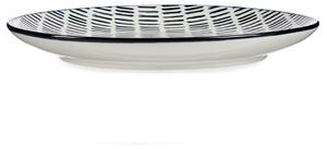 VESSIA Porcelánový mělký talíř LINEAS 24 cm černý/bílý