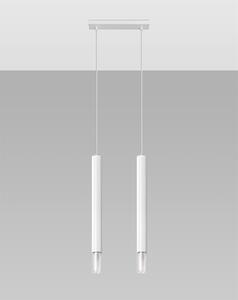 Závěsné svítidlo Wezyr, 2x skleněné/bílé kovové stínítko