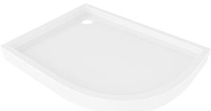 Mexen Flow+ polokruhový asymetrický sprchový kout levý 90 x 80 cm, bílý lesk - 46Q108090LH