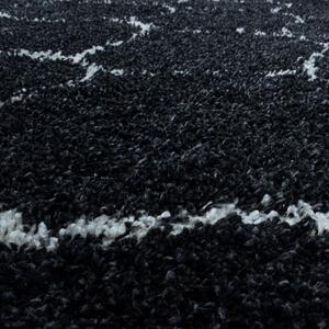 Moderní kusový koberec Salsa Shaggy 3201 anthrazit kruh | Černá Typ: kulatý 200x200 cm