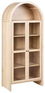 Skleněná vitrína GLENWOOD 79 cm Světle hnědá