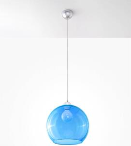 Závěsné svítidlo Ball, 1x modré skleněné stínítko