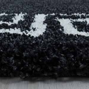 Moderní kusový koberec Hera Shaggy 3301 anthrazit | Černá Typ: 60x110 cm