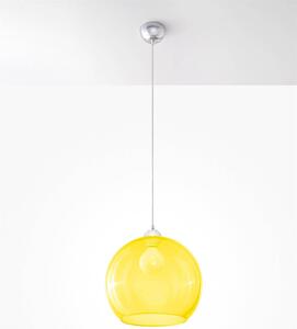 Závěsné svítidlo Ball, 1x žluté skleněné stínítko