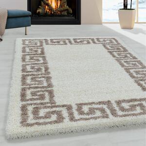 Moderní kusový koberec Hera Shaggy 3301 beige | Bílá Typ: 80x150 cm