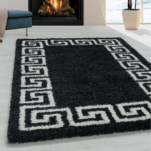Moderní kusový koberec Hera Shaggy 3301 anthrazit | Černá Typ: 60x110 cm