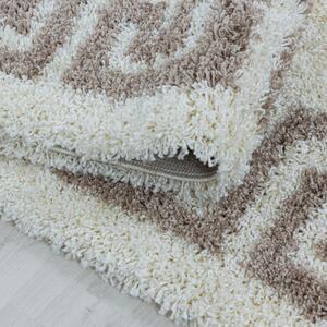 Moderní kusový koberec Hera Shaggy 3301 beige | Bílá Typ: 80x150 cm