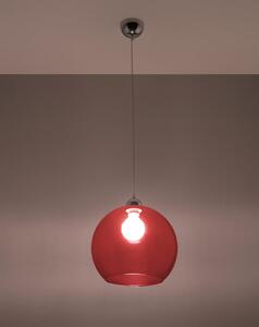 Závěsné svítidlo Ball, 1x červené skleněné stínítko