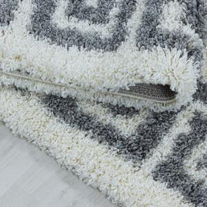 Moderní kusový koberec Hera Shaggy 3301 cream kruh | Bílá Typ: kulatý 200x200 cm