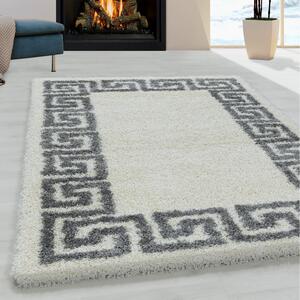 Moderní kusový koberec Hera Shaggy 3301 cream | Bílá Typ: 80x250 cm
