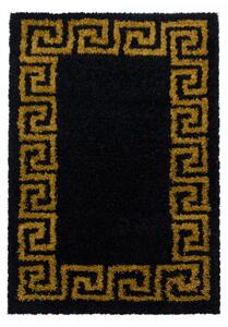 Moderní kusový koberec Hera Shaggy 3301 gold | Černá Typ: 200x290 cm